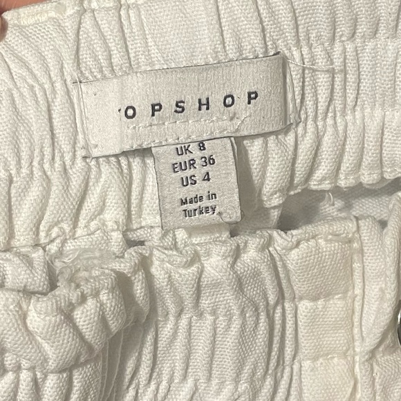 EUC Size 4 TOP SHOP white cargo pants - Picture 8 of 8